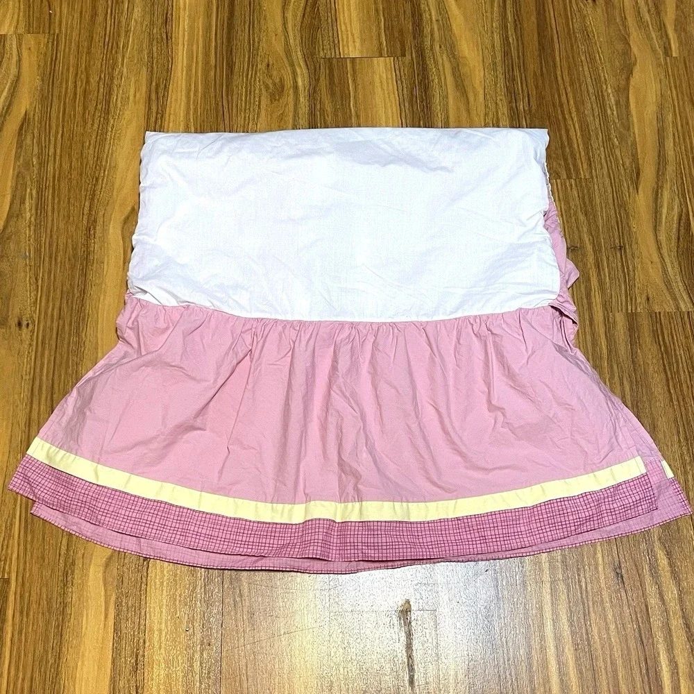 Kids Line‎ Pink Butterfly Snail Cottage Core Nursery Bedding Quilt Diaper Skirt
